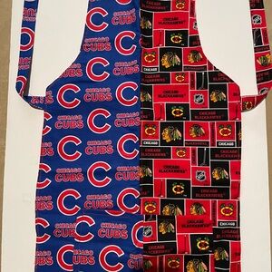 Blackhawks Cubs split pattern Child’s Apron